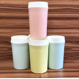 Set Of 5 Vintage NFC Speckled Pastel Insulated Mid Century Modern Tumblers Plastic Cups Glasses