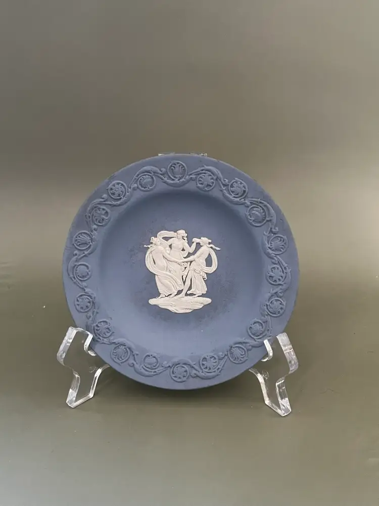 Wedgwood Blue & Cream Jasperware Three Graces Patrician Trinket Ring Dish Tray