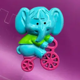Vintage Avon 1975  Elephant On Bicycle Brooch Pin Pedal Pusher