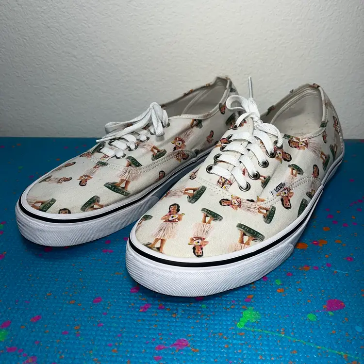 Vans classic Low Top Lace Up Skater Shoes Hula Dancer Girl Hawaiian Mens size 12