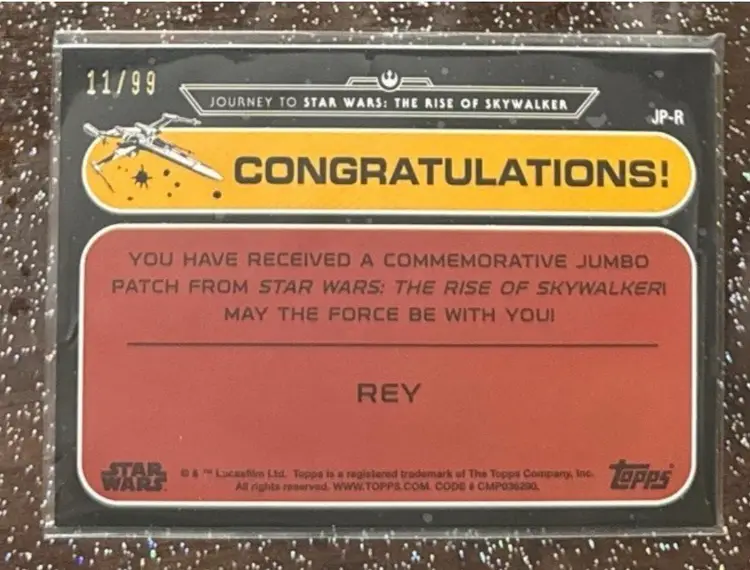 Rey Commemorative Jumbo Patch #11/99