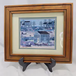 #1819 "Old Boston" Framed Wooden Print by Charles Wysocki, Signed