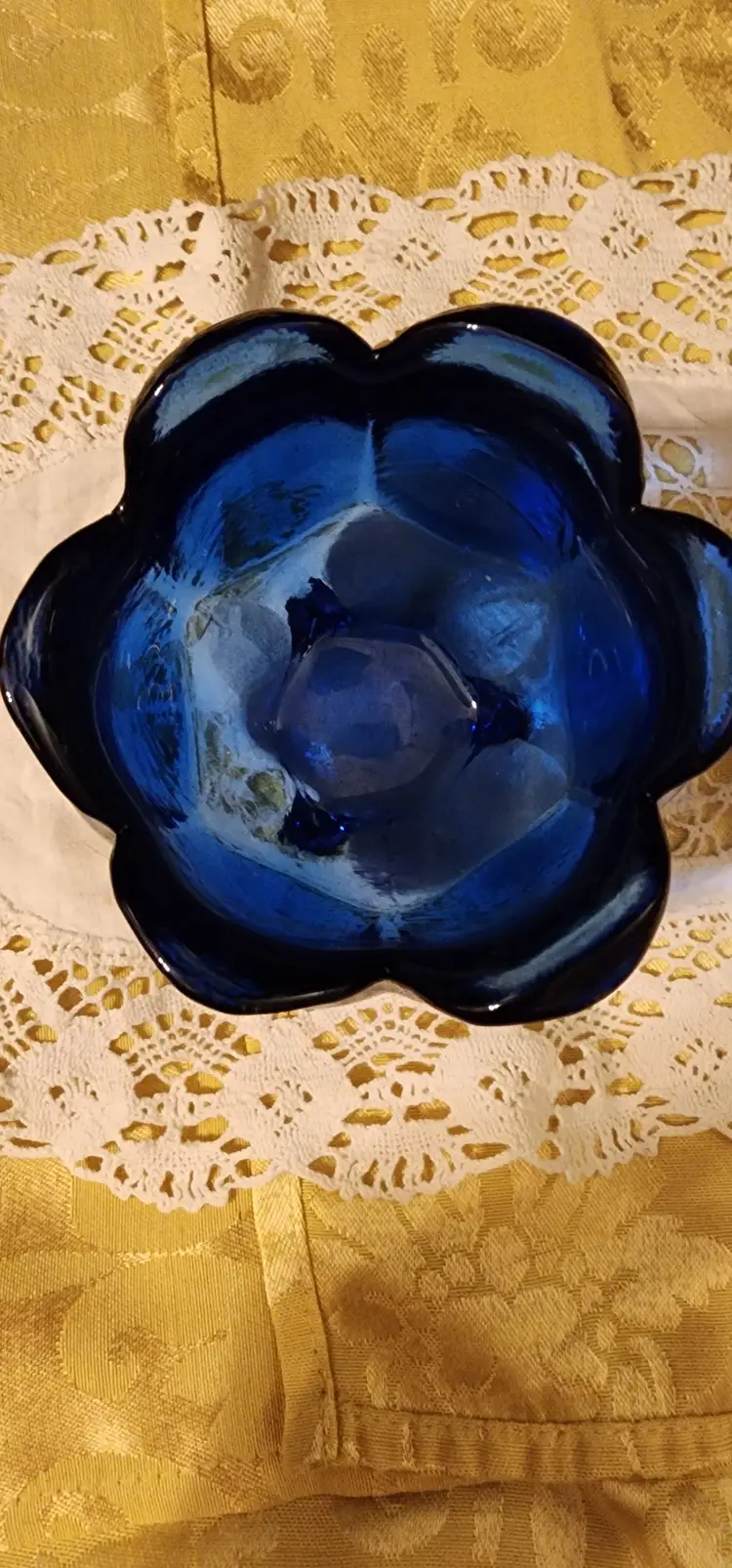 Vintage Cobalt Blue 4" Tulip Shaped Bowl