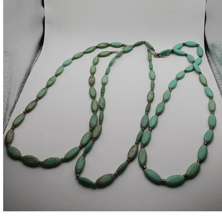 Three Turquoise Gemstone Necklaces
