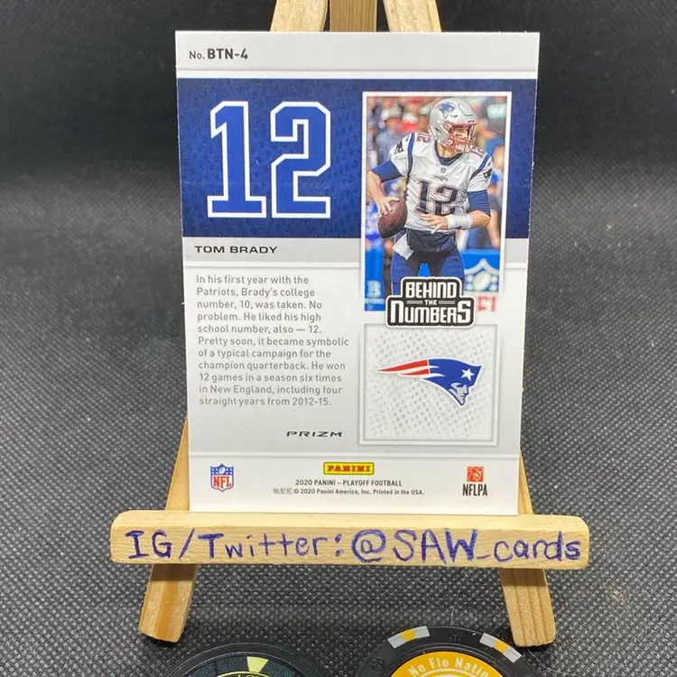 Tom Brady 2020 Playoff Behind The Numbers Silver New England Patriots