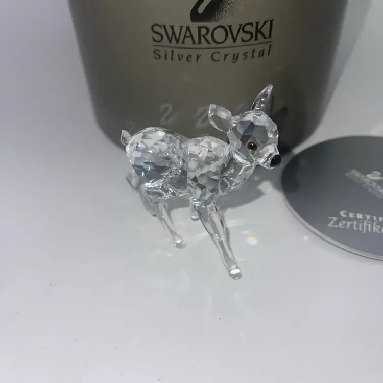 Swarovski Crystal Fawn Baby Deer Figurine 235045 Made In Austria Retired w/Box
