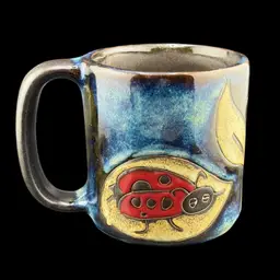 Mara Mug Ladybugs And Leaves Mug Mexico Signed 4 X 5 1/2"
