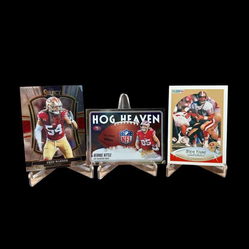 George Kittle 2025 Absolute Hog Heaven Fred Warner Premier Level San Francisco 49ers - 6 Card Lot