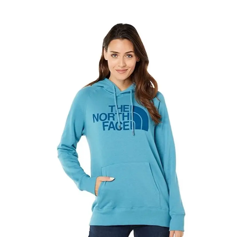 The North Face Half Dome Hoodie Sweatshirt Mallard Blue Pullover Womens Small Gorpcore Athleasure Comfy