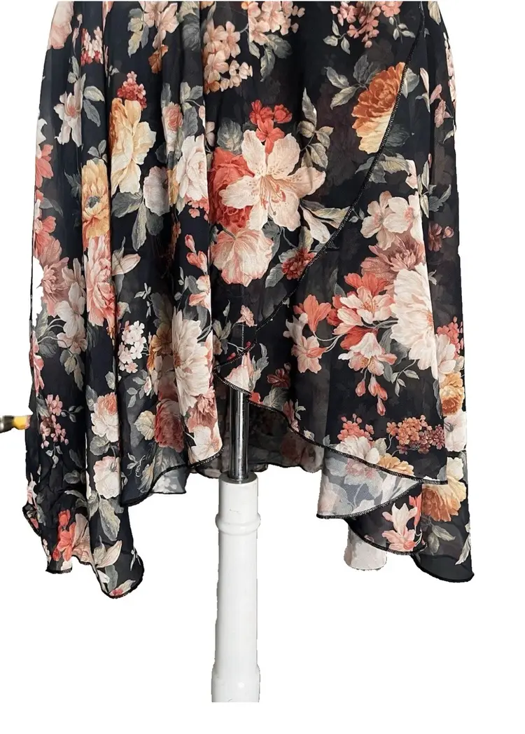 Venus Fairycore Whimsy Dress Cottagecore size Medium Floral Sheer Lined