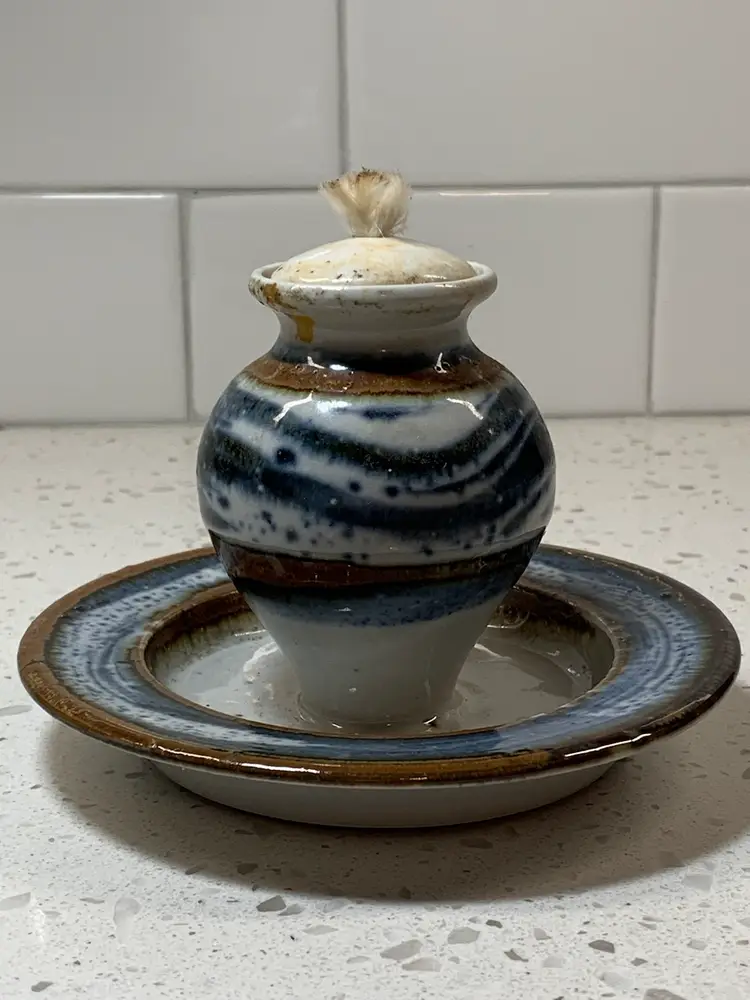 Art Pottery Oil Lamp