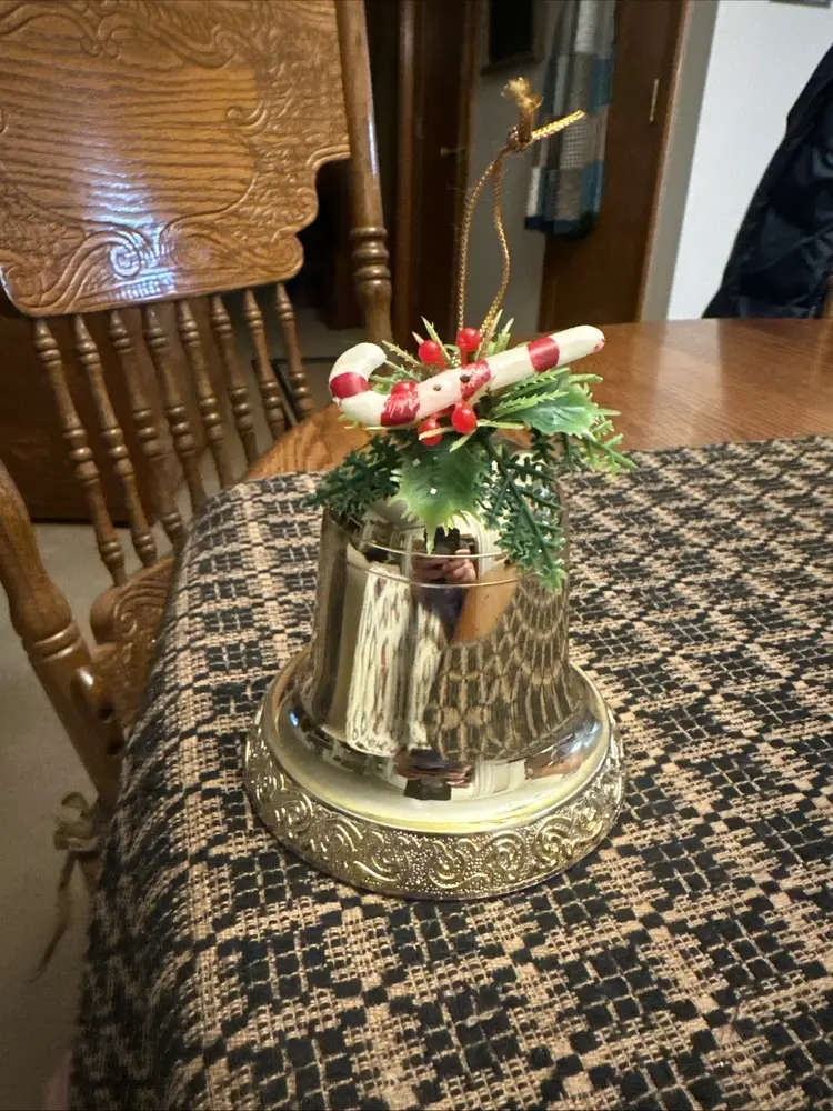 Vintage Christmas Music Wind Up Bell Plays Silent Night Made In Hong Kong