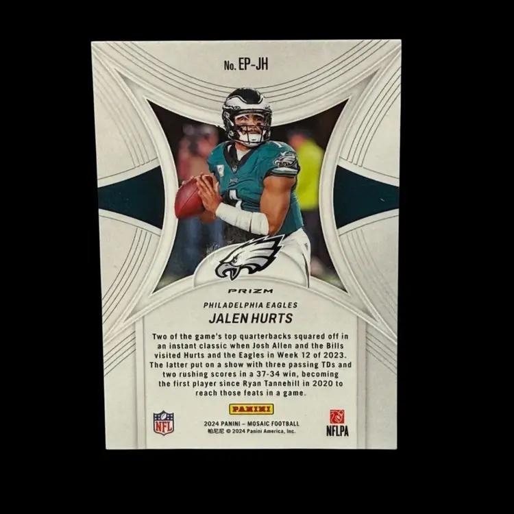 Jalen Hurts 2024 Panini Mosaic Epic Performers Green Prizm #EP-JH Eagles