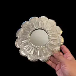 Round Hammered Tinwork Concho Mirror signed Jason Younis у
Delgado