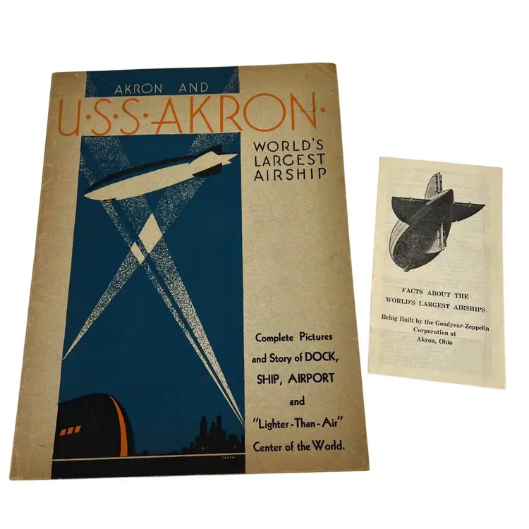 1931 Akron & U.S.S. Akron World’s Largest Airship Booklet + Airship Facts ZRS-4