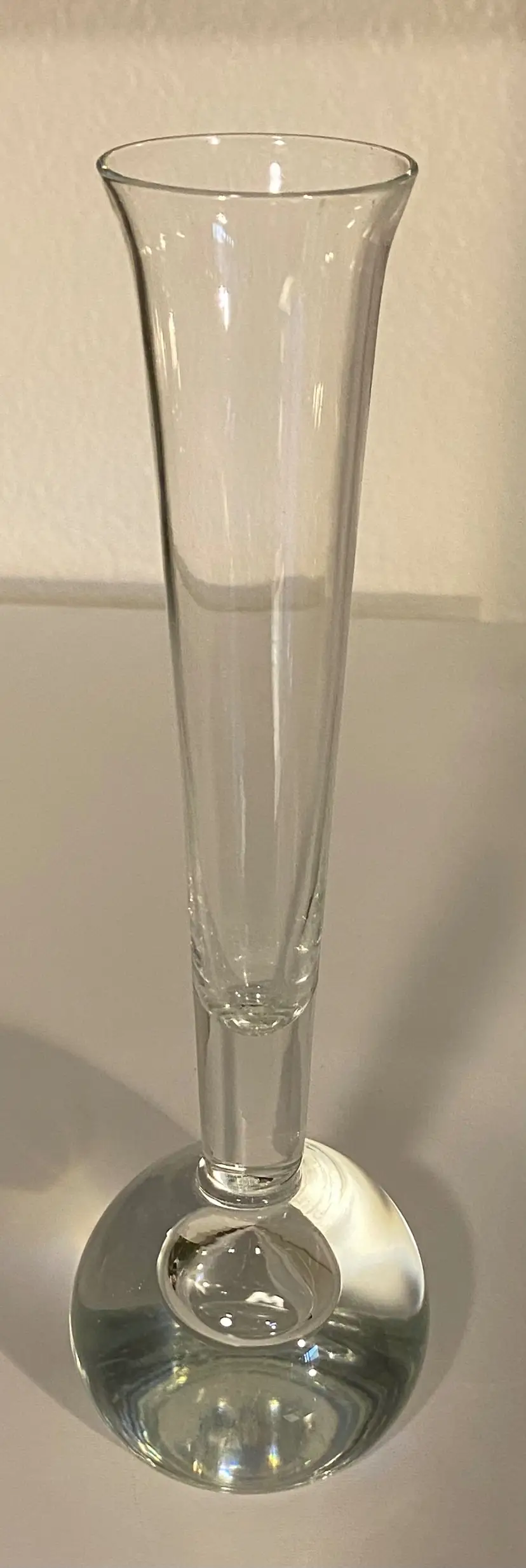Vintage Glass Single Bud Vase With Controlled Bubble Base
