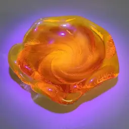 Fenton Orange Swirl Art-Glass Trinket Candy Dish Ashtray Uranium Glows