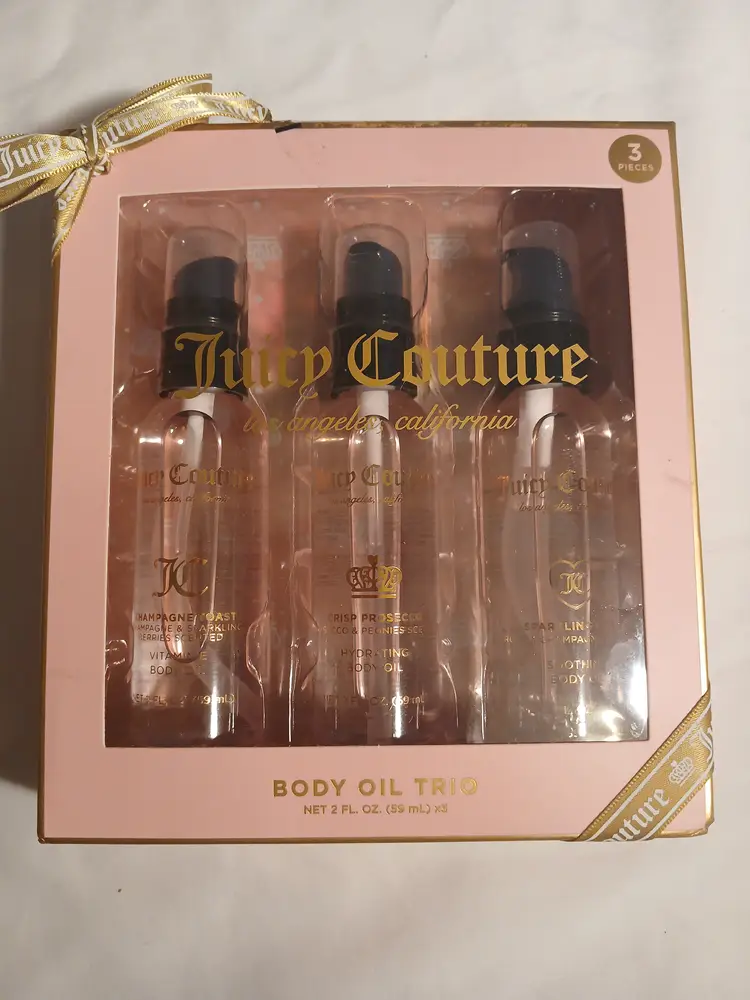 Juicy Couture Body Oil Trio Set 3pc Hydrating Shimmer 2oz Each NEW
