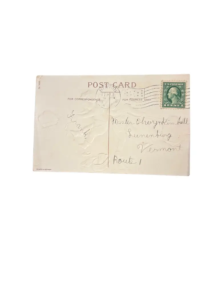 Antique Ellen Clapsaddle Signed Valentines Day Postcard W/ Cherubs & Heart "To My Love" Embossed