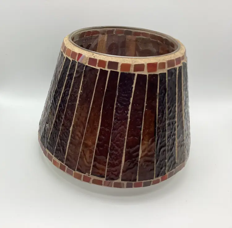 Vintage Home Interior Candle Jar Topper, Browns and Rusts Colors