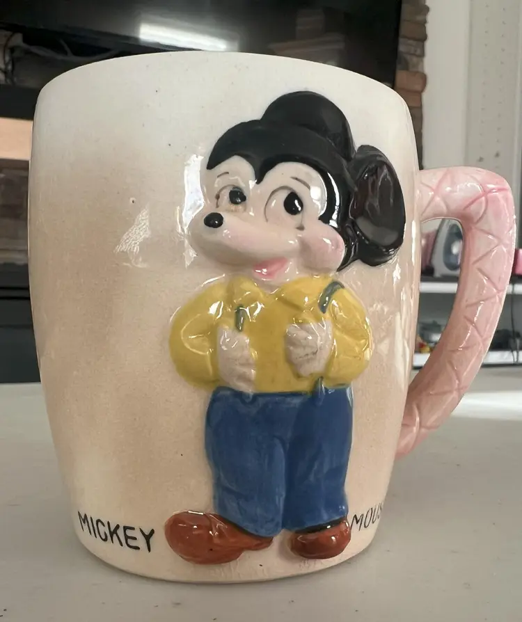 Vintage Walt Disney Mickey Mouse Ceramic Mug Authentic