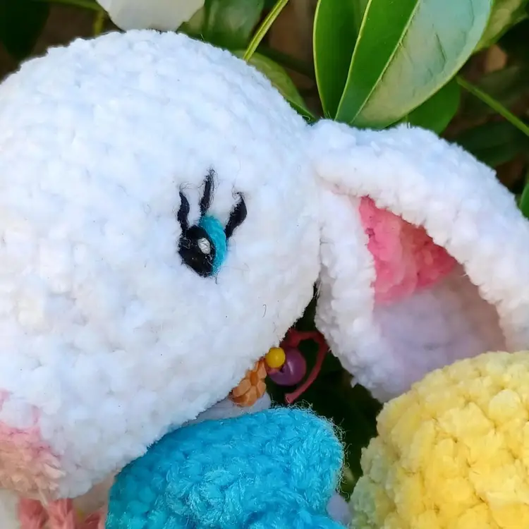 #01 - Handmade Crochet Mouse Made With 100% Chenille Yarn. Stands At 6" Tall And Has Sewn On Eyes. Kid Friendly Mouse And Soft As Can Be:)