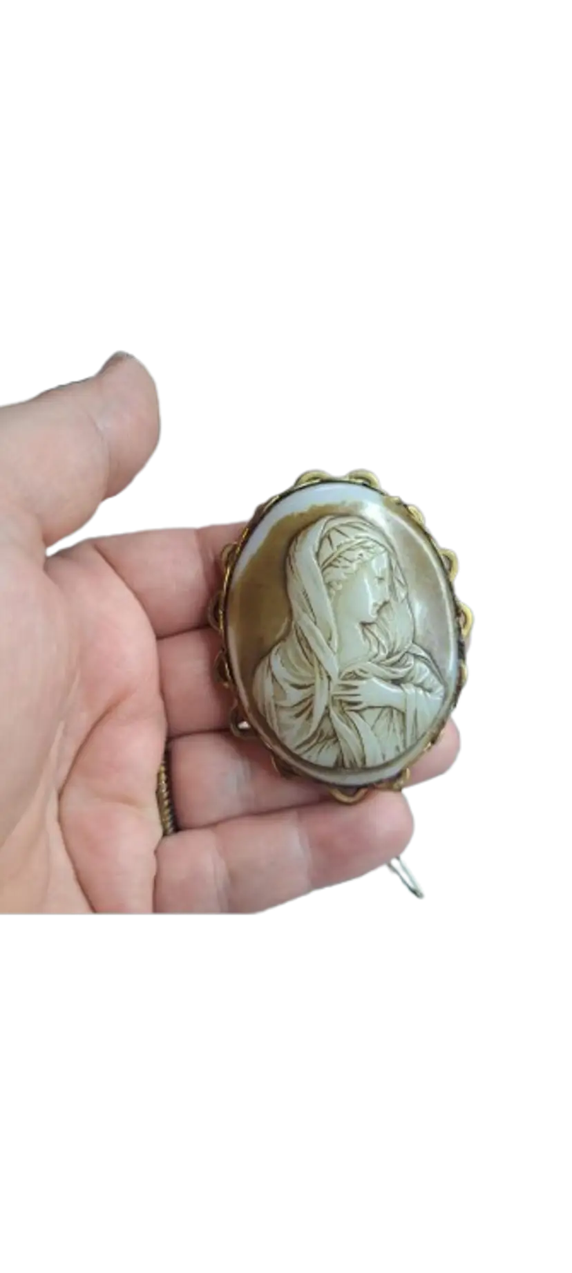 Vintage Celluloid Cameo Brooch