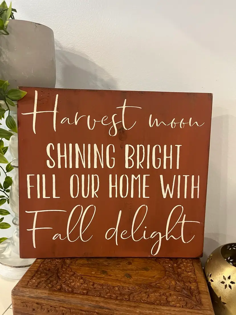Harvest Moon Wooden Sign