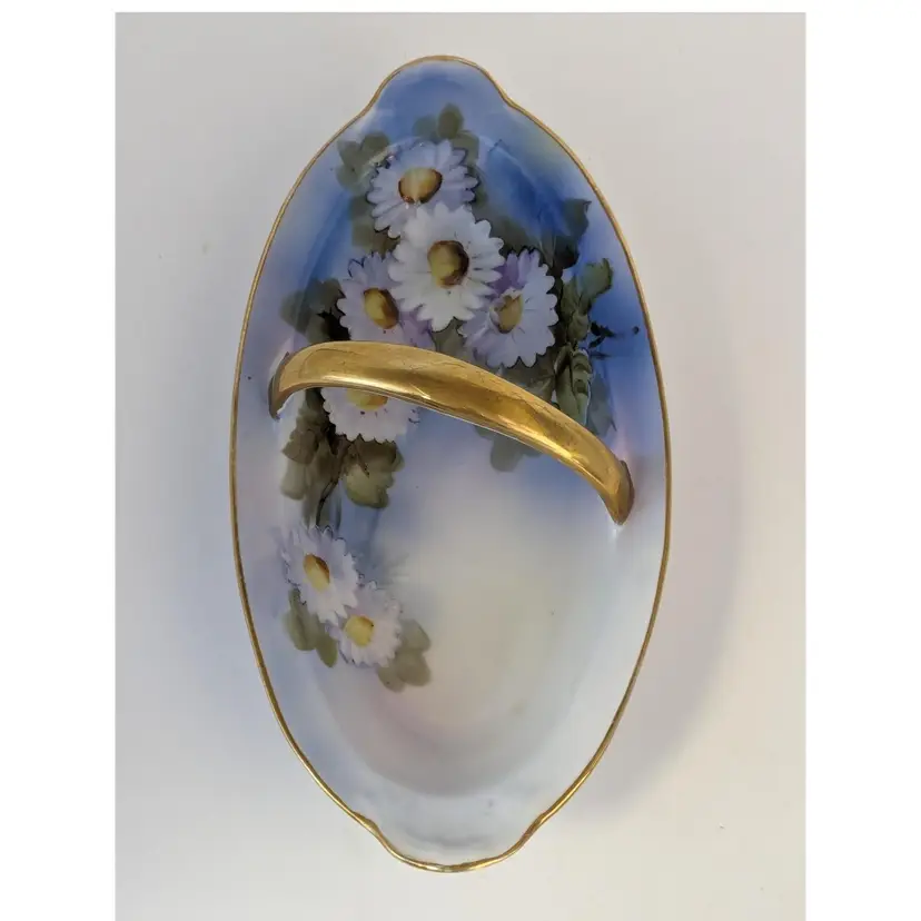 Vintage Noritake Morimura Hand Painted Handled Relish Dish Japan