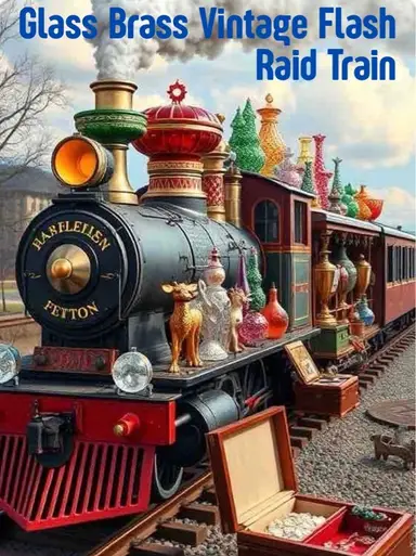 Glass Brass Vintage Train 