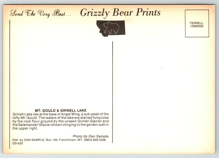 Postcard Mt Gould and Grinell Lake Glacier National Park Montana Geology