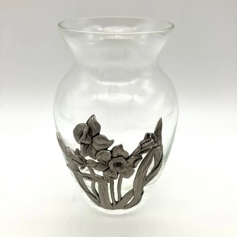 BIN - Vintage Seagull Pewter Daffodil Vase Canada 5.5”