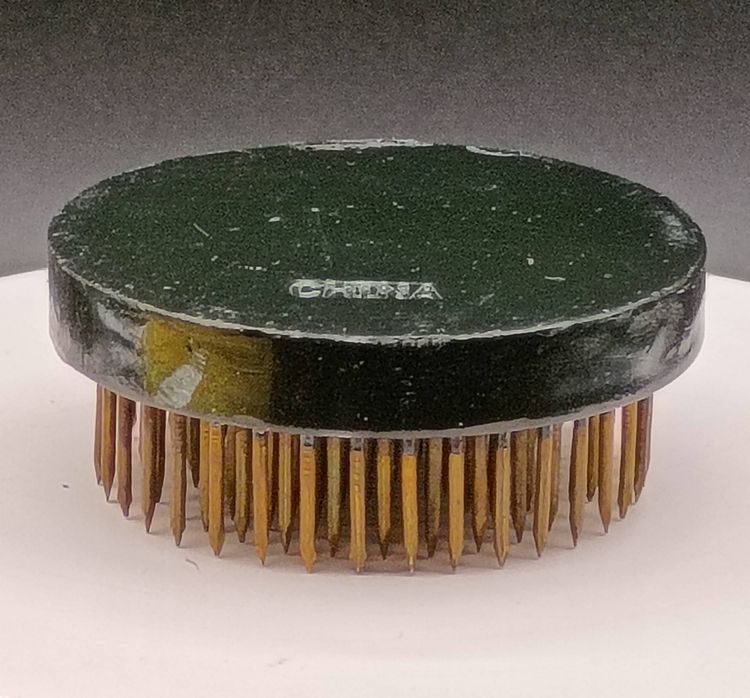 Vintage Floral/Flower Frog Spikes Green Base Marked China 2 inch diameter