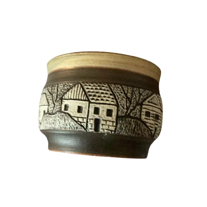 Vintage 1971 Art Pottery Bowl/Planter Signed Luba Linhart
