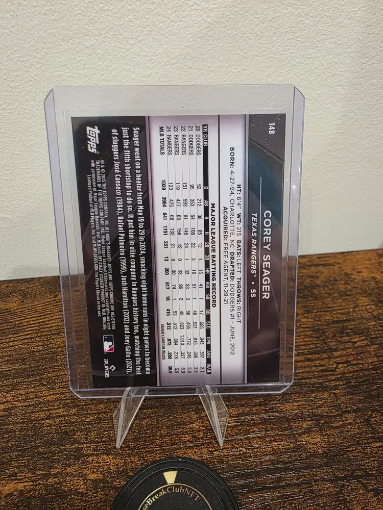 Corey Seager 2025 Topps Chrome Black /150