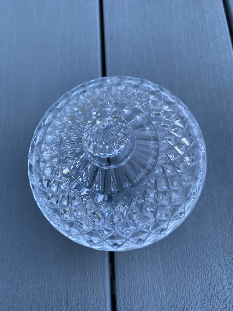 VINTAGE FRENCH CRISTAL D’ARQUES 24% LEAD CRYSTAL CANDY BOWL WITH LID