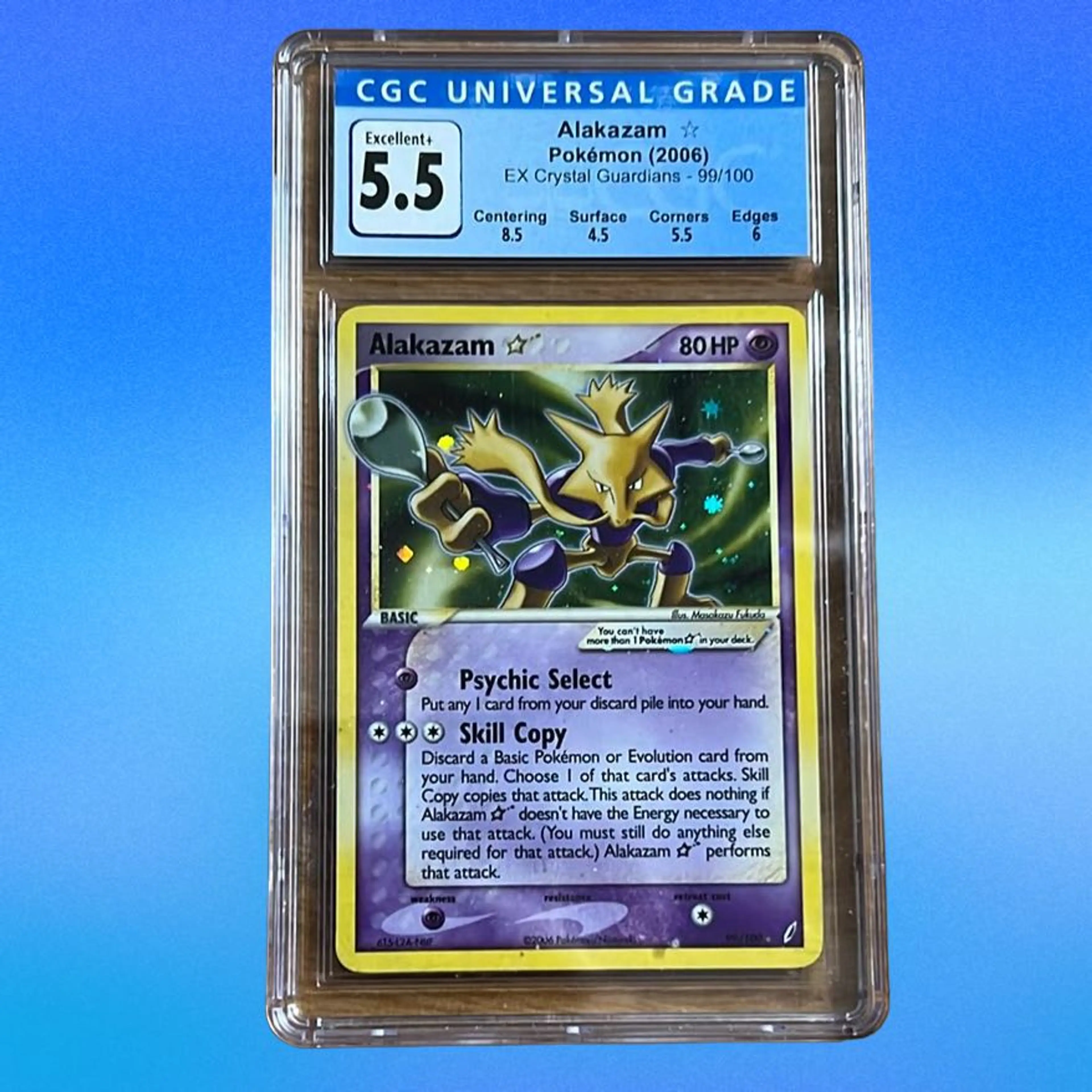 Alakazam Gold Star 99/100 Holo CGC 5.5 Graded Pokémon Card