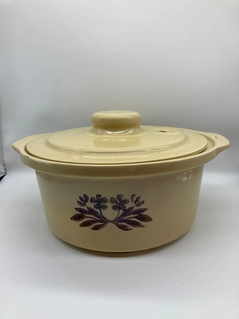 Vintage GE Microwave Simmer'n Cook Stoneware Casserole Dish With Lid - no probe