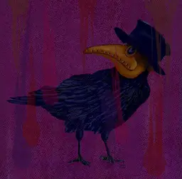 MADE BY ME: 8x8 Archival Print Of My Digital Artwork- “Quarantine” Crow - It Has A Bird On It. Halloween Or Every Day Wall Art. Great For Gallery Wall. Created On My iPad Using Procreate - Not AI.