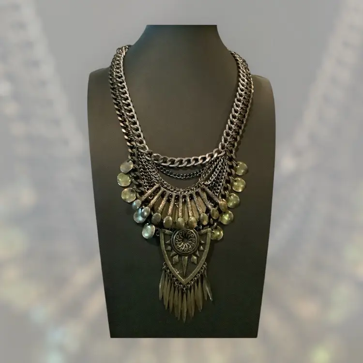Tribal Egyptian Warrior Statement Necklace