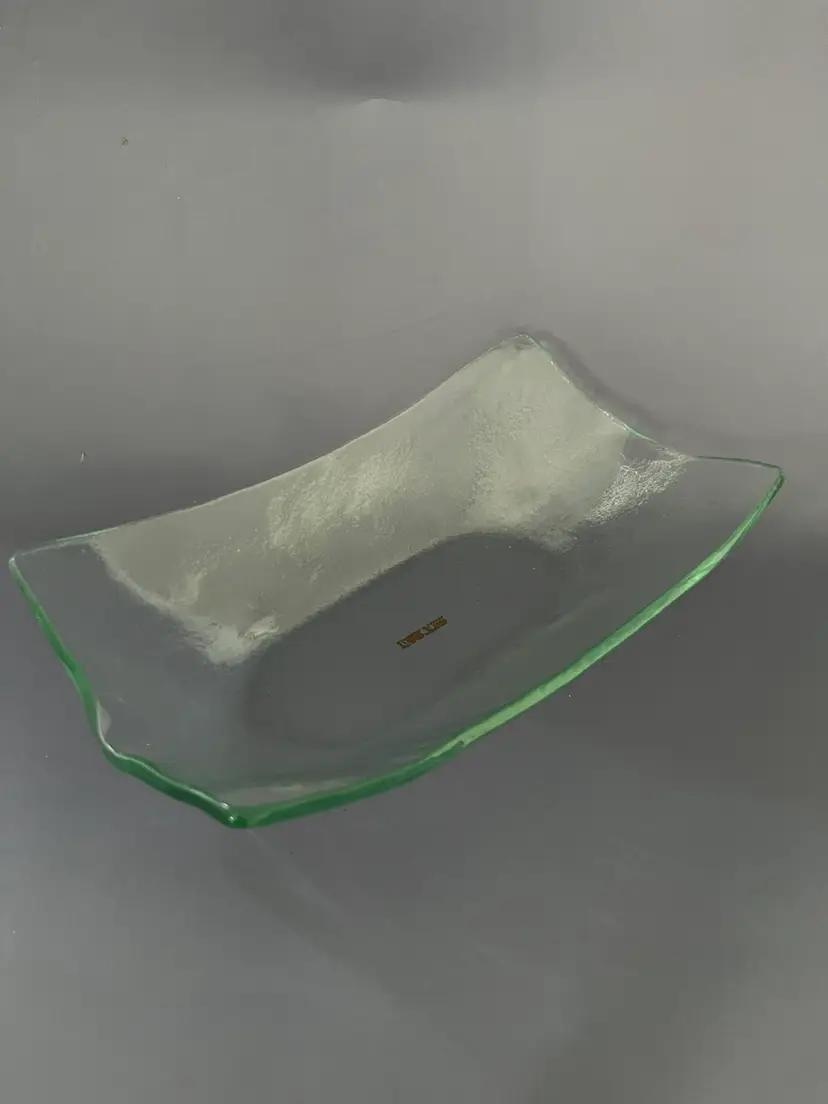 Vintage Handmade Signed Canadian Art Glass Dish By E J Mackay