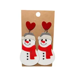 Snowman Resin Christmas Earrings
