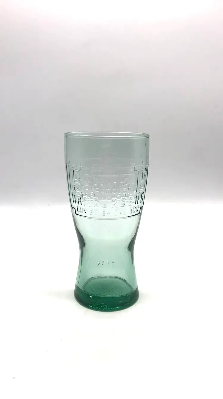 Great McDonald's Vintage Style Green Tint Coke Glass .15 Cent Hamburge