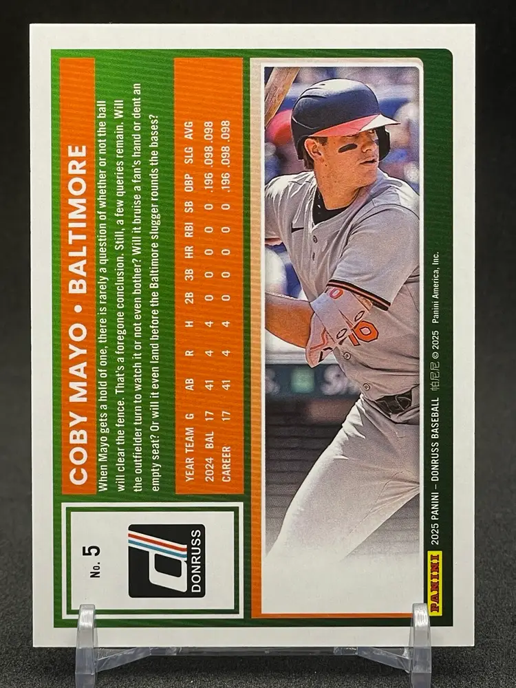 2025 Panini Donruss Baseball - Coby Mayo #5 Teal /25