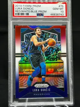 2019-20 Prizm Luka Doncic Red White and Blue PSA 10