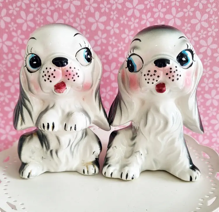 Vintage Kitschy Dog Shakers