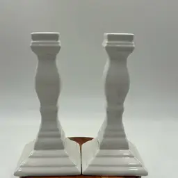 Vintage White Porcelain Set Of 2 Candle Holder Maker Mark Mikasa Malaysia