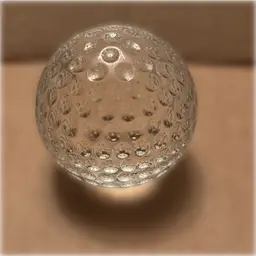 Golf Ball Glass Paperweight 7.5” round