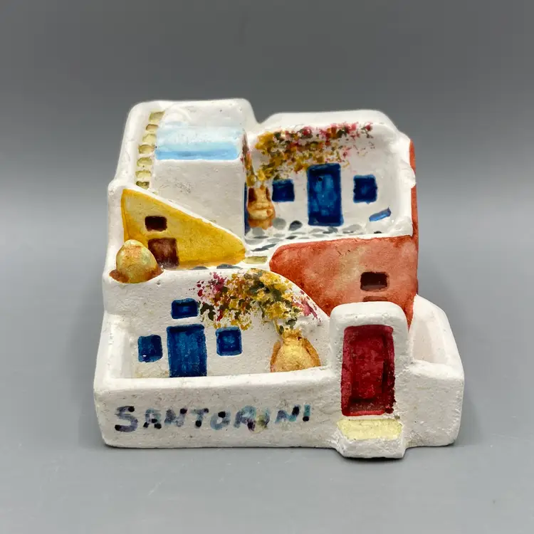 Vintage Miniature Ceramic Santorini House