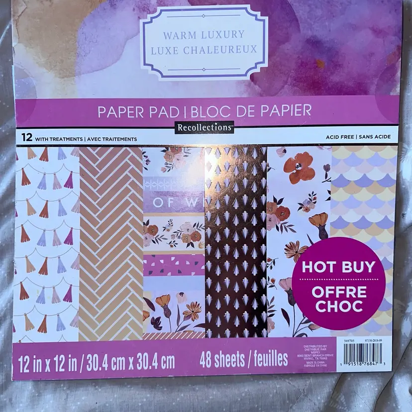 NOS Recollections Warm Luxury Scrapbook Paper 12 X 12 - 48 Sheets Sealed